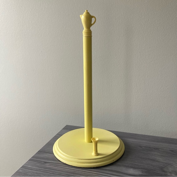 Fiestaware Kitchen Vintage Fiestaware Paper Holder Yellow Wood
